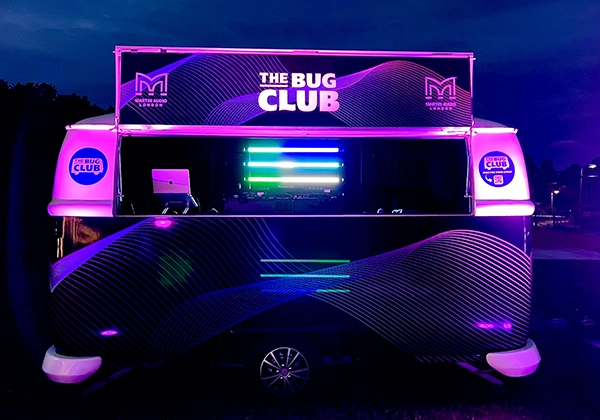 supersized bug dj booth sustainable sporting event