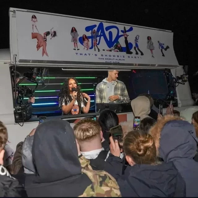 off-grid Bug Club DJ Van with Jade Thirlwall performing from at Angel of the North