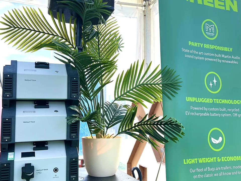 wattsun battery packs powering a DJ van as a sustainable event entertainment solution